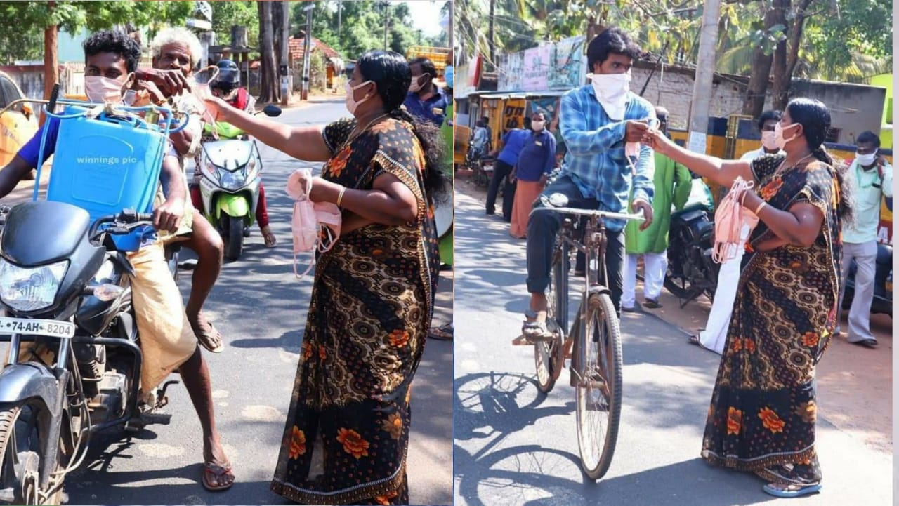 கொரோனா வைரஸ் தடுப்பு பணி : இதுவரையில்  3000ஆயிரம் மாஸ்க் தயாரித்து இலவசமாக வழங்கிய பெண் டெய்லர்..!